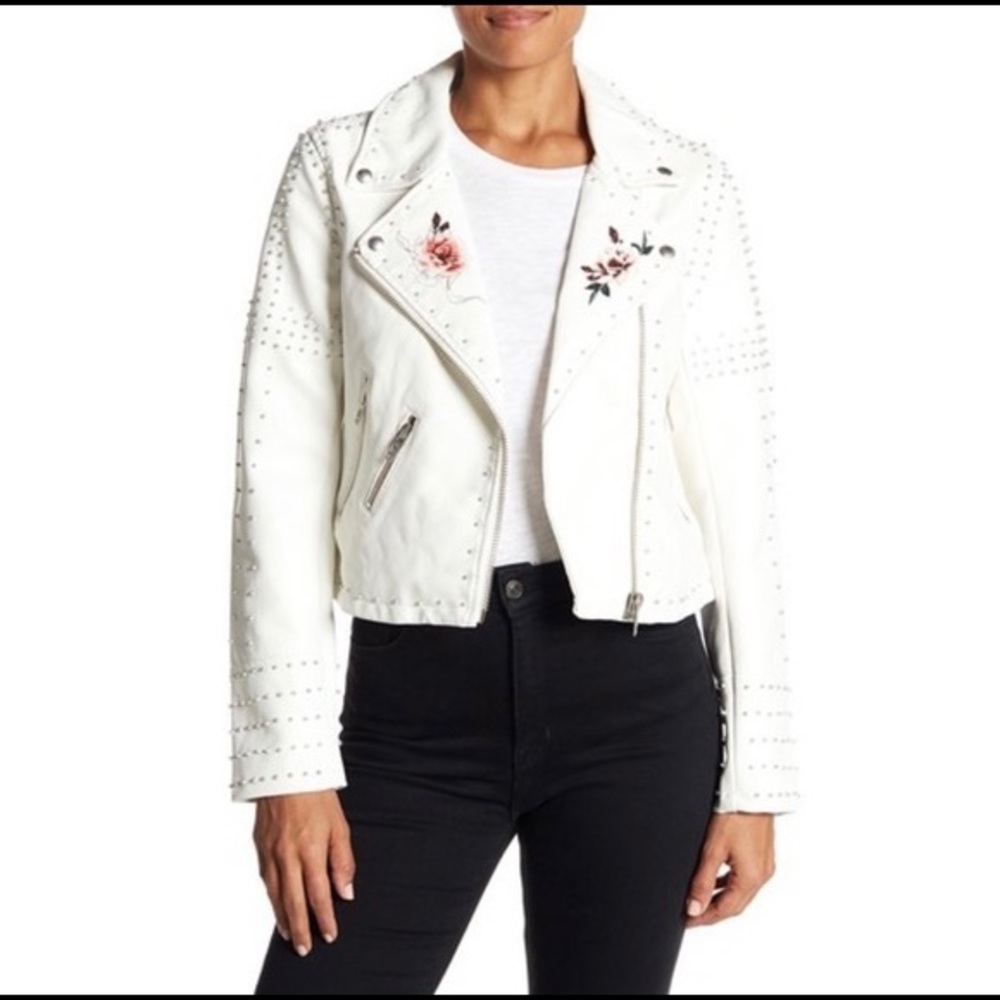 NWT {BLANK NYC} Full Bloom Vegan Leather Moto Jacket